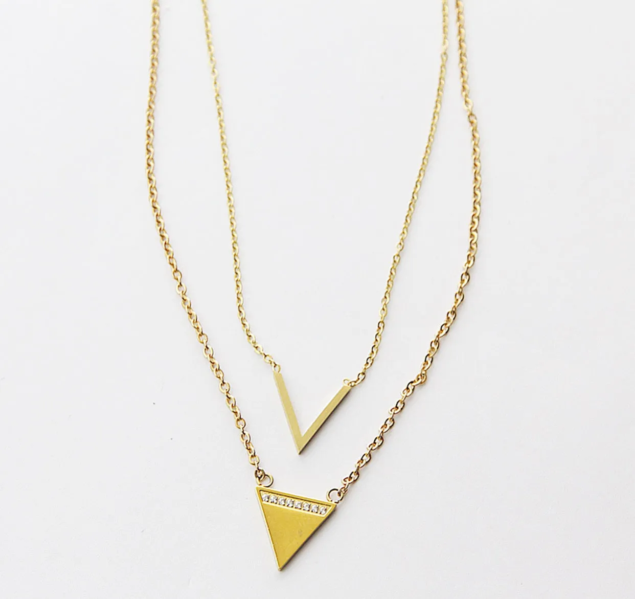 Victoria V Bling Layered Necklace
