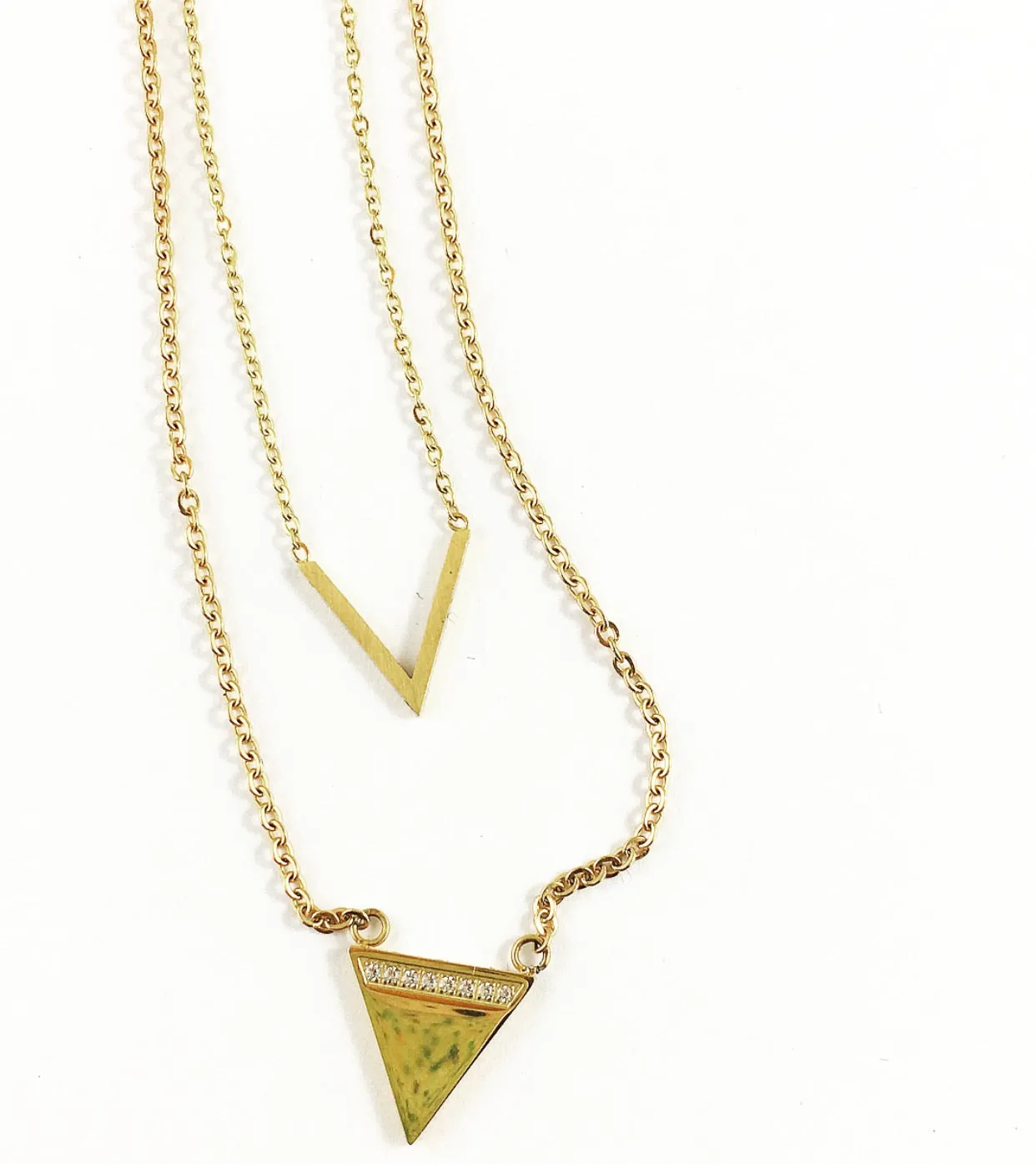 Victoria V Bling Layered Necklace