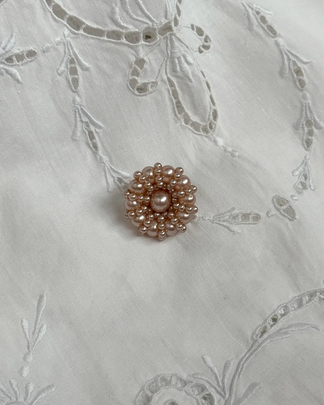 Vintage 1950s Pearl Spiral Cluster Earrings & Bracelet Set