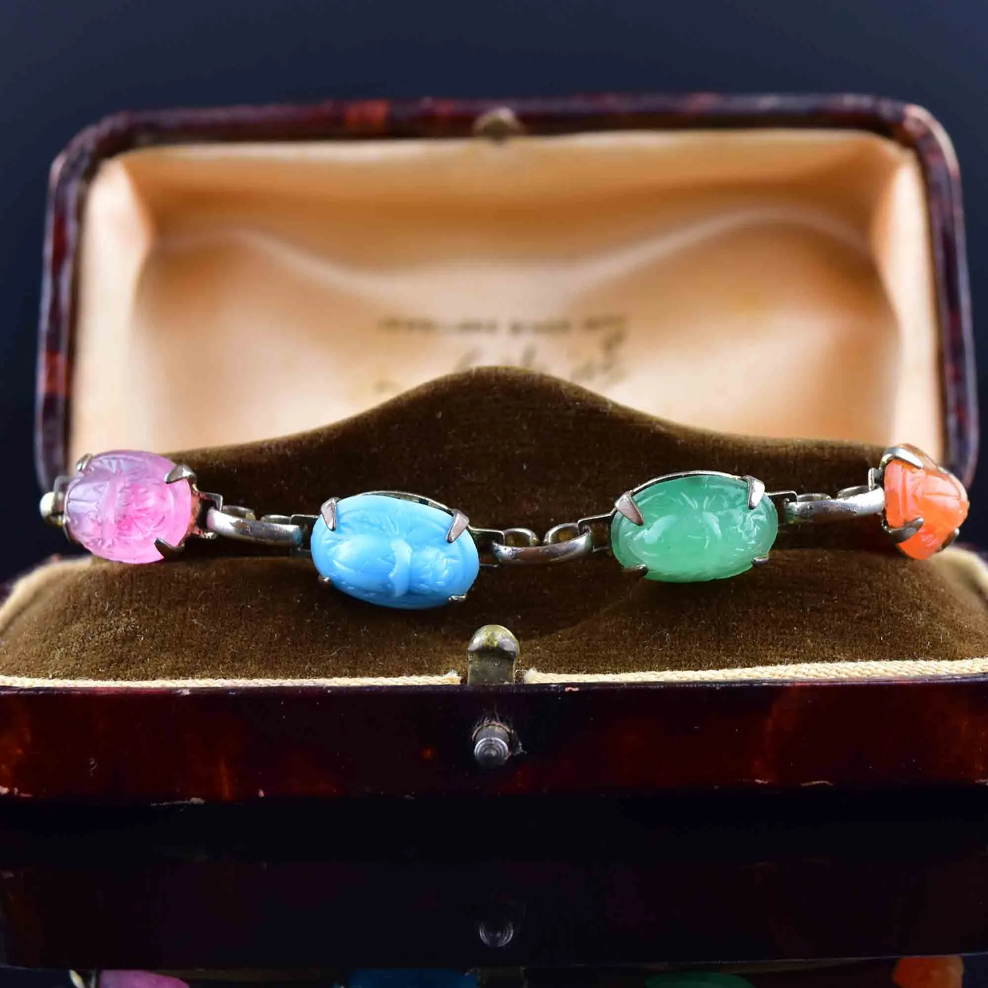 Vintage Egyptian Scarab Beetle Bug Bracelet