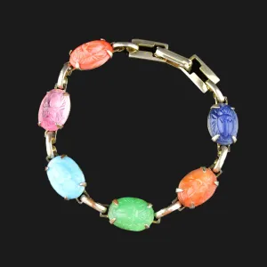 Vintage Egyptian Scarab Beetle Bug Bracelet