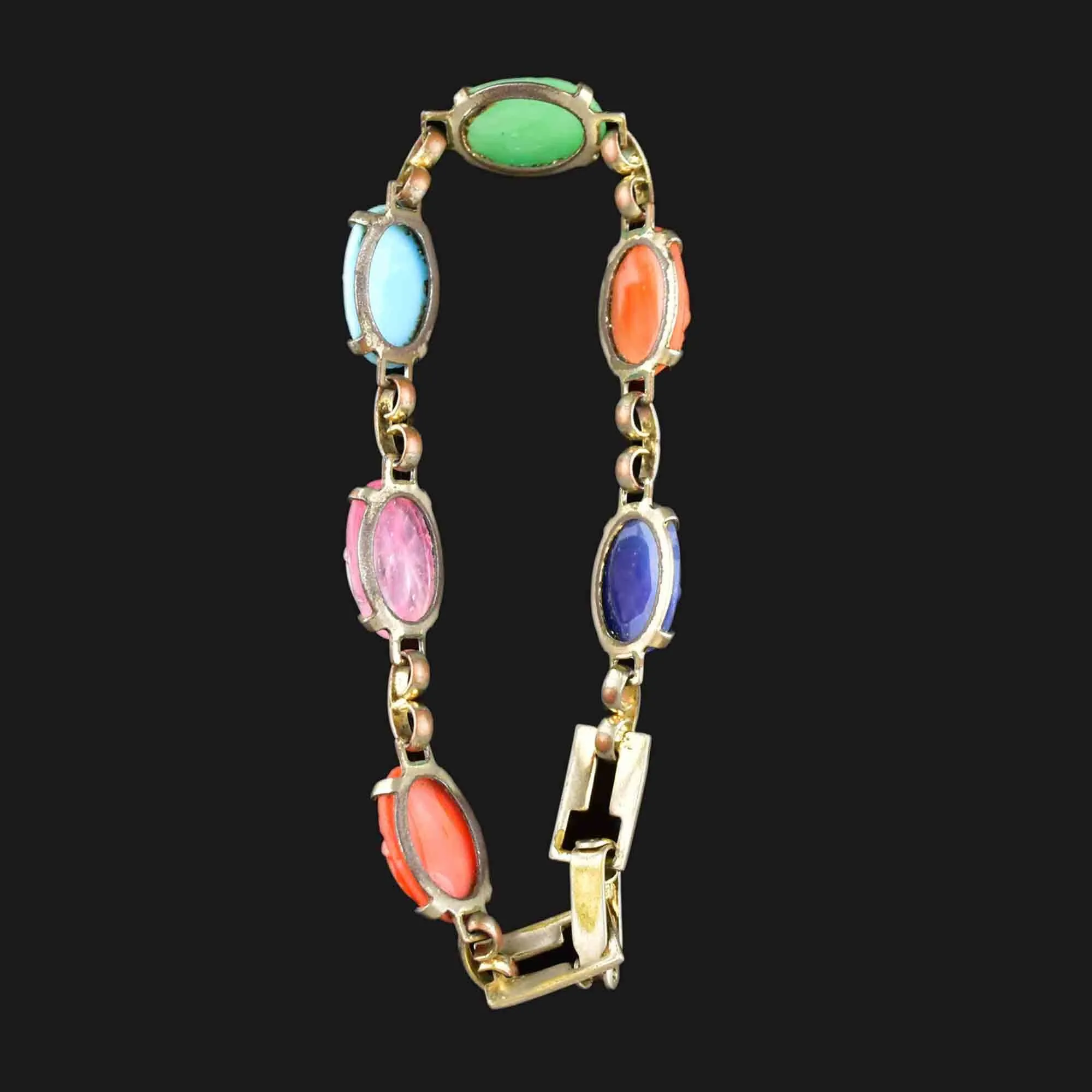 Vintage Egyptian Scarab Beetle Bug Bracelet