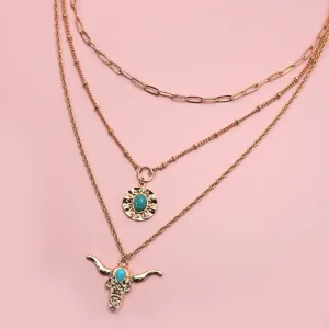 Western Layered Charm Necklace Western Layered Charm Necklace