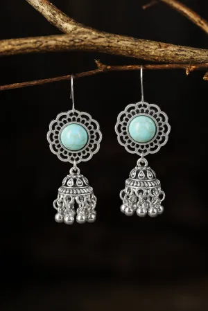 Western Turquoise Hollow Out Dangle Earrings