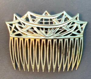 Wonderfully Deco Big Vintage Silver Hair Comb