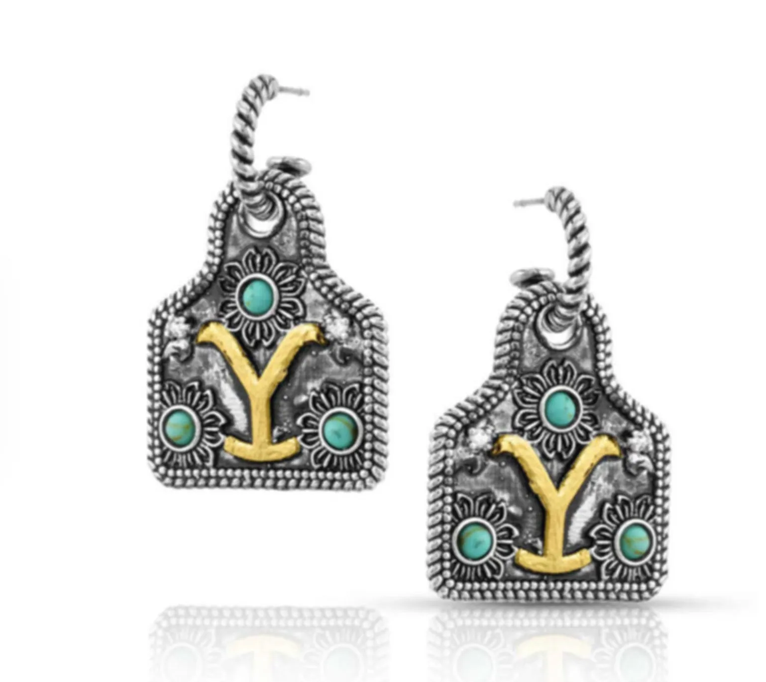 Yellowstone Cow Tag Earrings