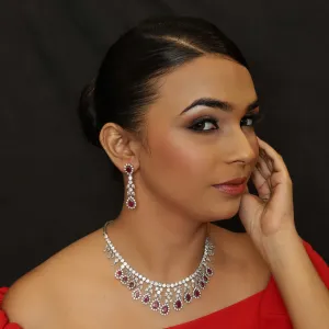 Zircon/AD Round Neck Necklace Set 20047-7231
